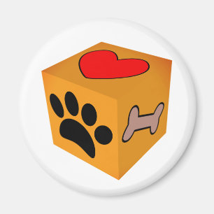 Aimant Cartoon Chien Paw Coeur Et Os