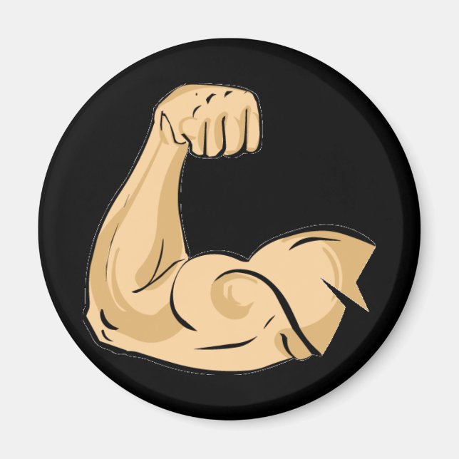Aimant CARTOON MUSCLES HOMME bras fort biceps pow athléti (Devant)