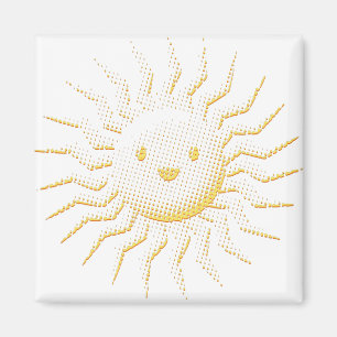 Aimant Cartoon Smiling Face Soleil