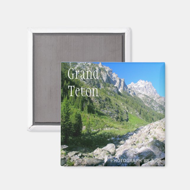 Aimant Cascade Canyon, Grand Teton National Park (Recto/Verso)