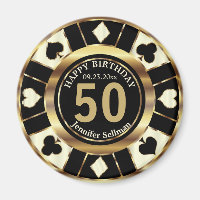 Casino Chip Las Vegas Anniversaire - Crème et or