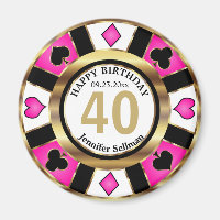 Casino Chip Las Vegas Anniversaire - Pretty Pink