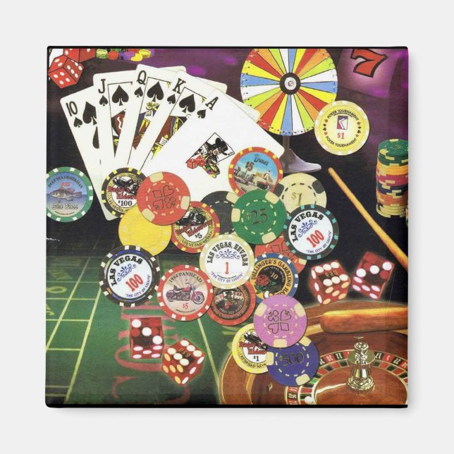 Aimant Casino - Poker, Craps, Roulette (Devant)