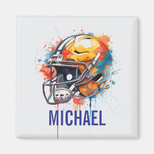 Aimant Casque de football motivationnel inspirant Nom