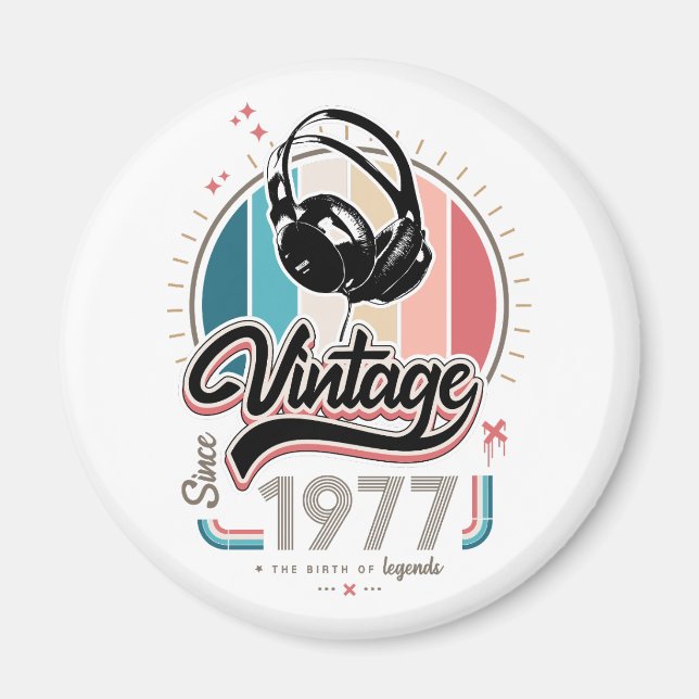 Aimant Casques vintages depuis 1977 (Devant)