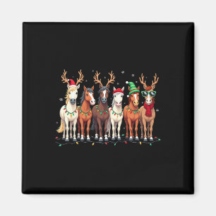 Aimant Casquette de Santa amateur de chevaux Noël Xmas Fê