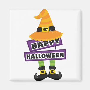 Aimant Casquette de sorcière et Halloween pieds