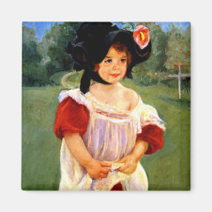 Aimant Cassatt - Printemps, Margot debout dans un jardin