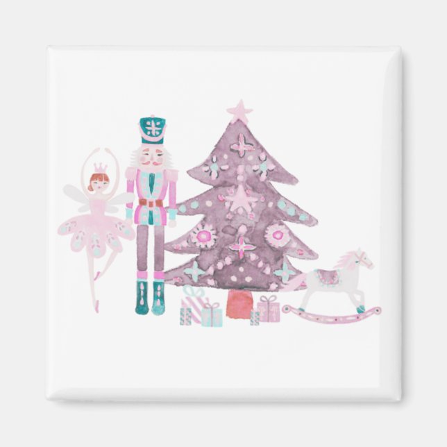 Aimant Casse-noisette rose Noël classique (Devant)