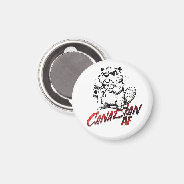 Aimant Castor canadien en colère (Recto/Verso)