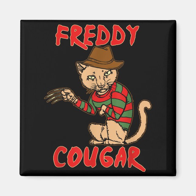 Aimant Cat _ Dy Cougar -funny Halloween For Men Women Kid (Devant)