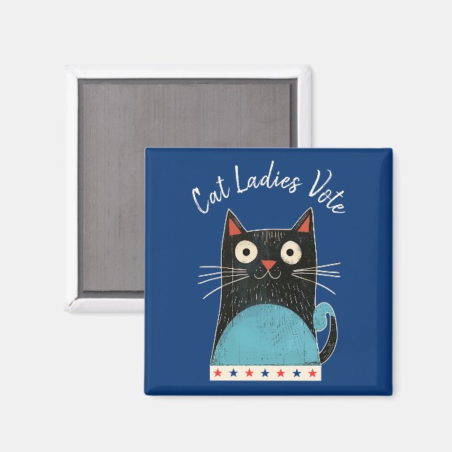 Aimant Cat Ladies Vote Script Russe Feminist Cute Bold (Recto/Verso)