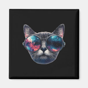 Aimant Cat Space Gles Sungles Universe Mème amusant Graph