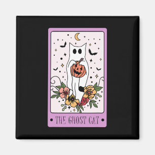 Aimant Cat Tarot Card Ghost Halloween Citrouille Chat Lov