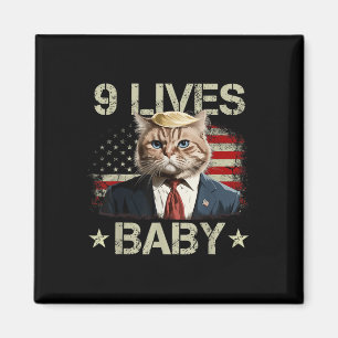 Aimant Cat Trump 9 Vies Bébé Funny Trump Cat 9 Vies