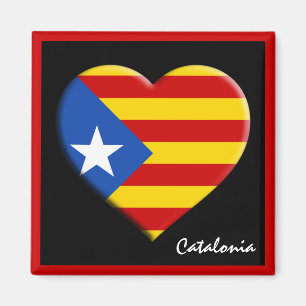 Aimant Catalogne Drapeau & Coeur Catalan La Senyera Estel