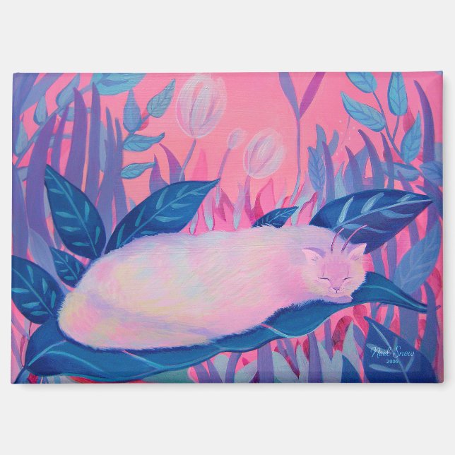 Aimant Caterpillar Cat Pink Purple Blue Fantasy (Recto)