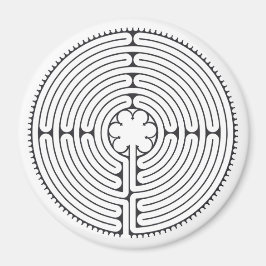 Aimant Cathédrale du Labyrinthe de Chartres Noir et Blanc