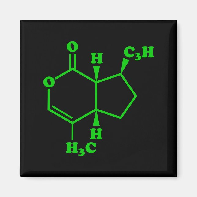 Aimant Catnip Nepetalactone Formule chimique moléculaire (Devant)