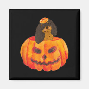 Aimant Cavalier noir et feu Joyeux Halloween Citrouille