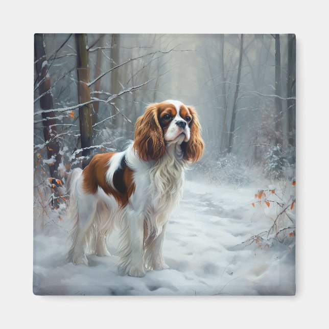 Aimant Cavalier Roi Laisser Neige Noël Brossé (Devant)