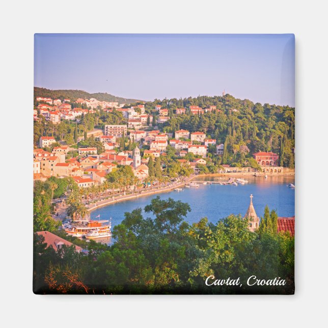 Aimant Cavtat, Croatie Vue de la ville depuis le mausolée (Devant)