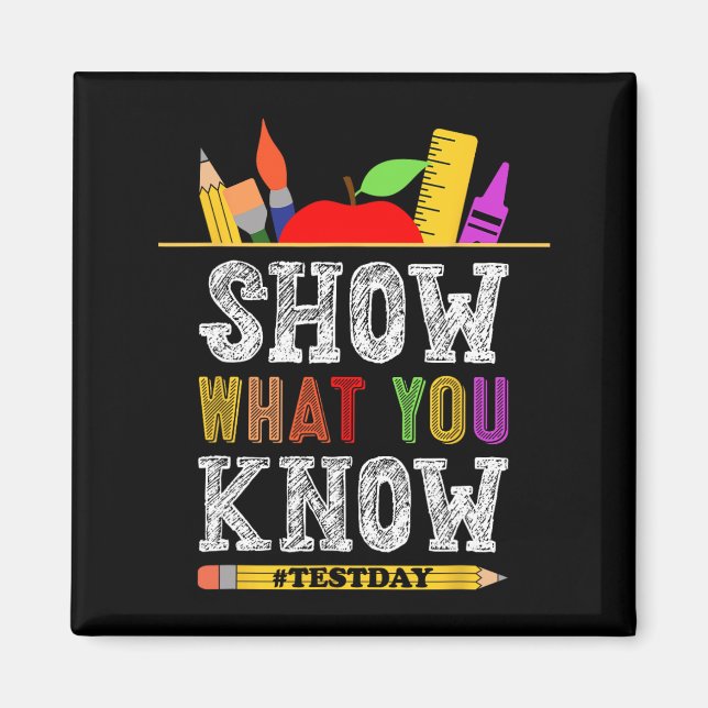 Aimant Ce que vous connaissez Funny Exam Test Jour Étudia (Devant)