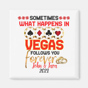 Aimant Ce qui se passe à Vegas Anniversaire couple mari