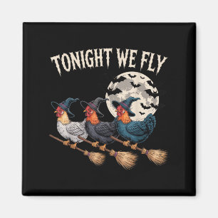 Aimant Ce soir, nous volons le coq de cuisine Halloween c