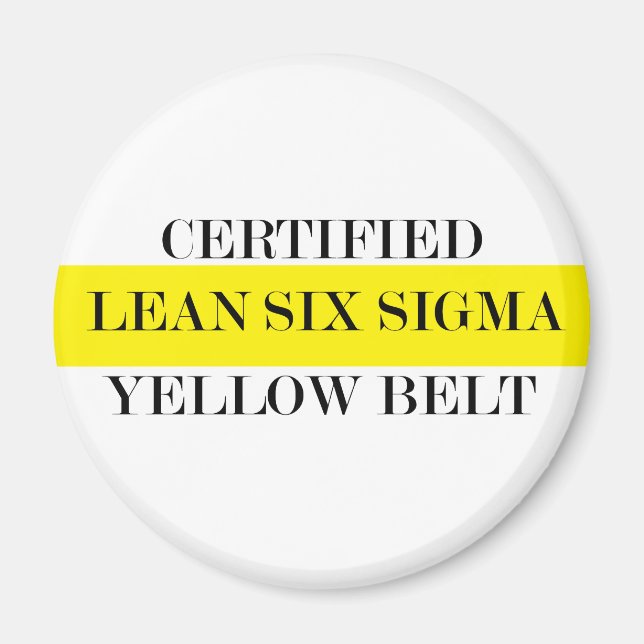Aimant Ceinture jaune certifiée Lean Six Sigma (Devant)