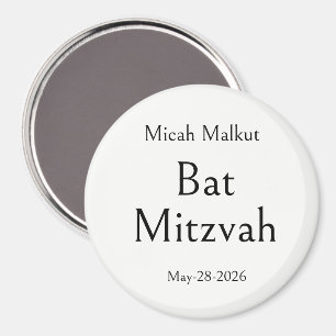 Aimant Célébration de Bat Mitzvah, Moderne Simple Minimal