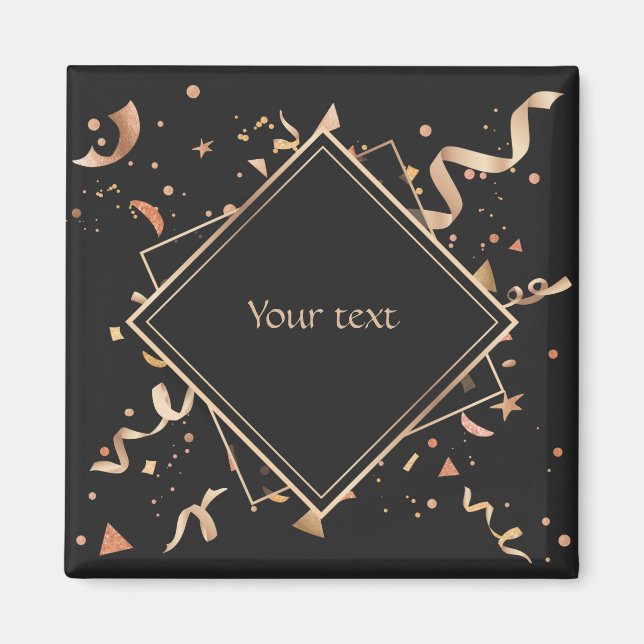 Aimant Célébration de l'or et du modèle noir (Devant)