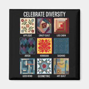 Aimant Célébrer la diversité artisanat de patchwork de co