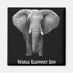 Aimant Célébrez la Journée mondiale des éléphants : Conce