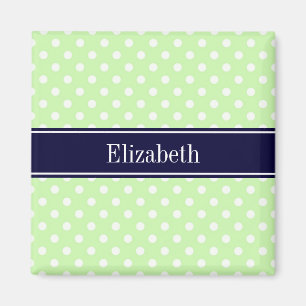 Aimant Céleri et pois blancs Navy Nom Monogramme