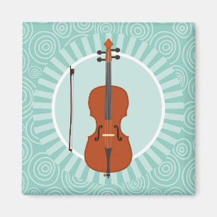 Aimant Cello Fun Turquoise Swirl Music
