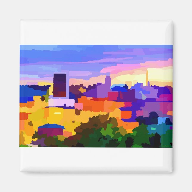 Aimant Centre-ville Lynchburg Virginia Skyline (Devant)
