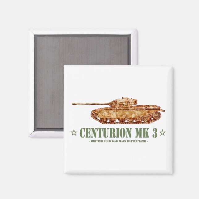Aimant Centurion MK 3 Tank British MBT de guerre froide (Recto/Verso)