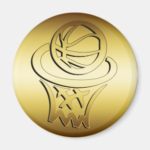 AIMANT CERCLE DE BASKET-BALL D'OR