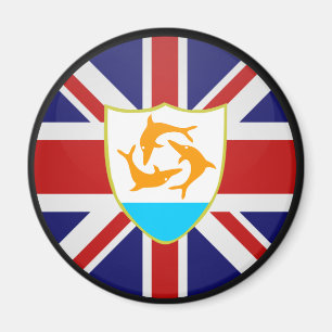 Aimant Cercle de drapeau de qualité d'Anguilla