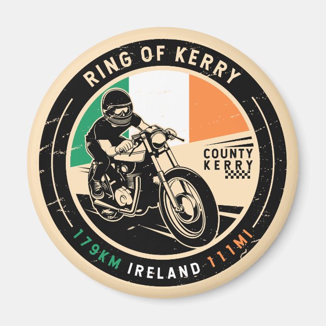 Aimant Cercle de la moto Kerry Irlande (Devant)