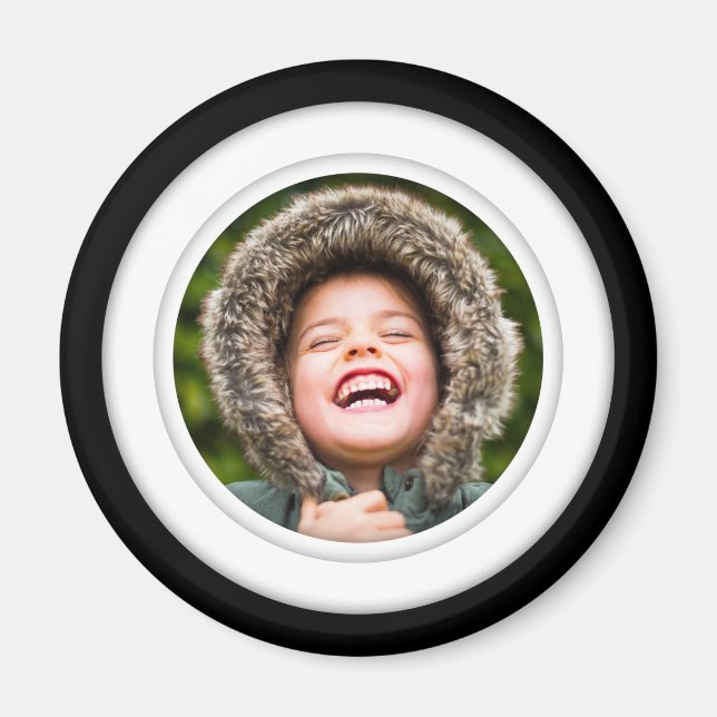 Aimant Cercle encadré d'un seul Modèle photo (Devant)