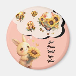 Aimant Cercle Lapin Bébé et Tournesol