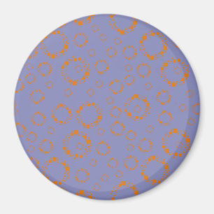 Aimant cercle pourpre orange girly carré motif vertige