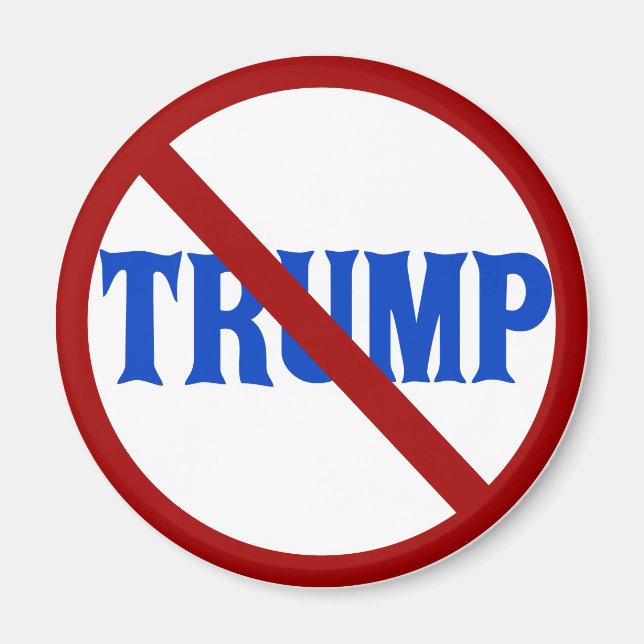 Aimant Cercle rouge anti-Trump avec X (Devant)