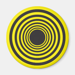 Aimant Cercles hypnotiques jaune sur noir