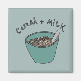 Aimant Cereal and Milk Magnet, Nostalgic Illustration