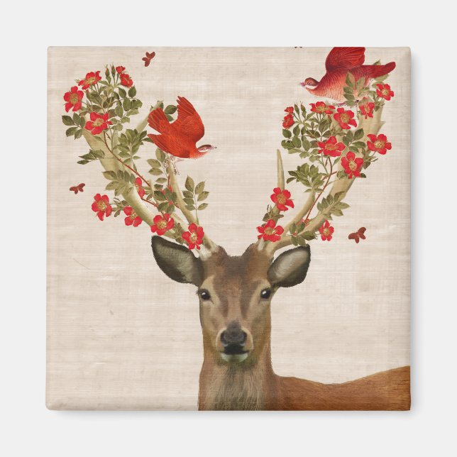Aimant Cerfs et Inséparables (Devant)