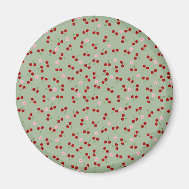 Aimant Cerises Et Fleurs (Devant)