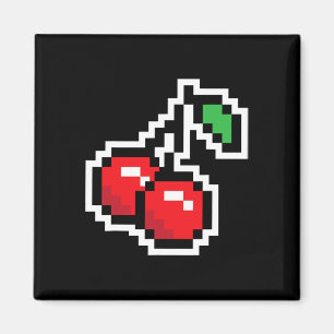 Aimant Cerises Pixel Art Costume Halloween Jeu Vidéo Anné